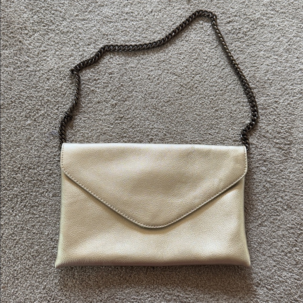 J. Crew soft gold envelope bag